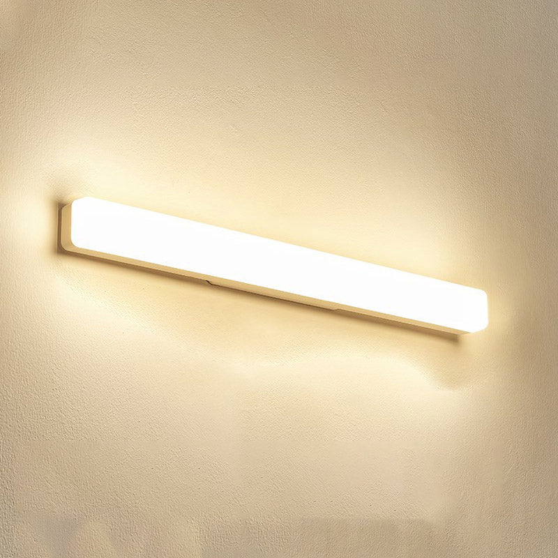 Modern Plastic Vanity Light Strip White 1 Light Mirror Light for Bathroom