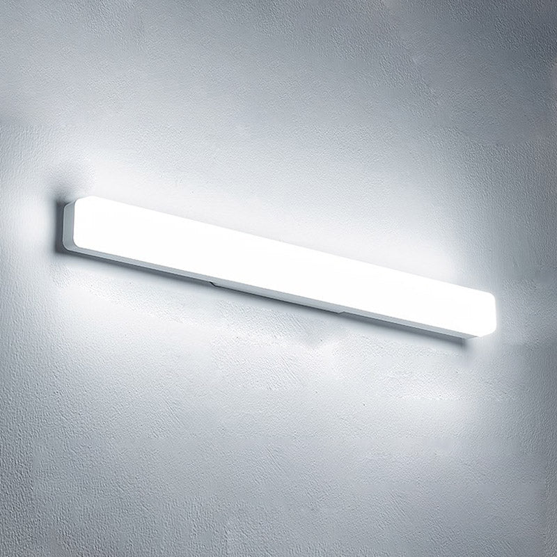 Modern Plastic Vanity Light Strip White 1 Light Mirror Light for Bathroom