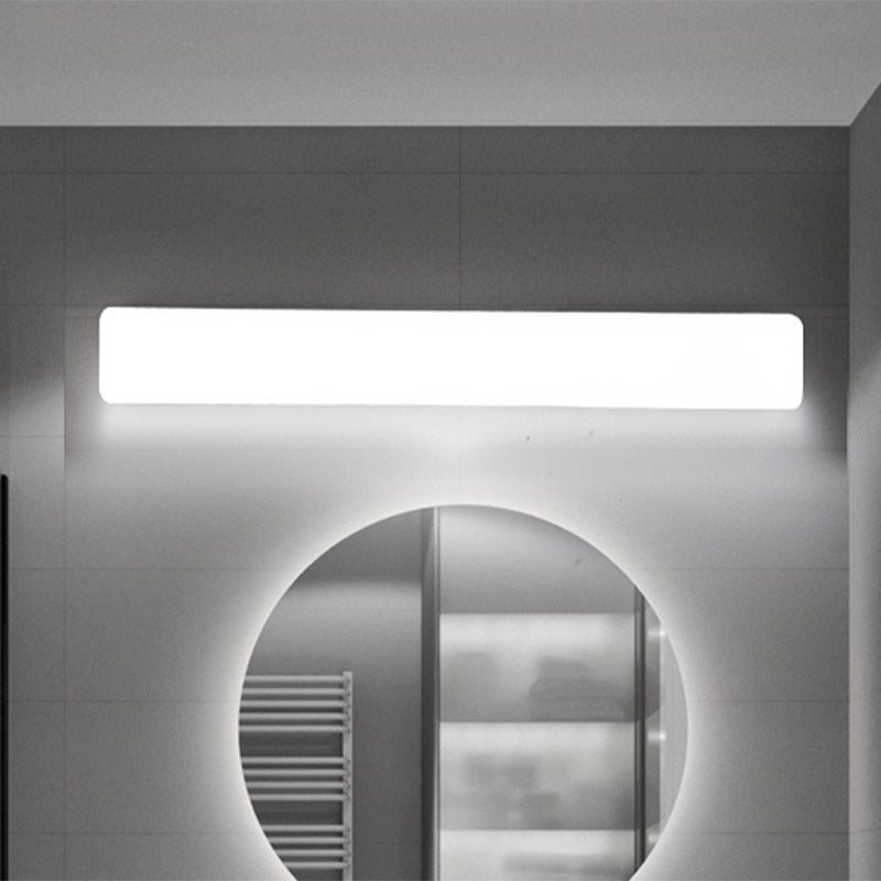 Modern Plastic Vanity Light Strip White 1 Light Mirror Light for Bathroom