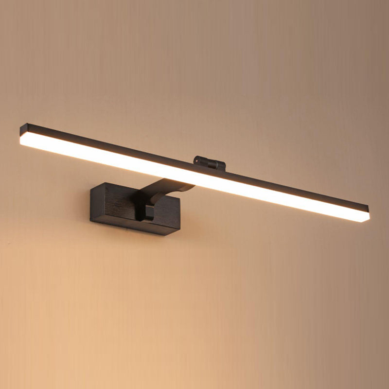 Postmodern Aluminum Vanity Light Straight 1 Light Mirror Light in Black for Bathroom