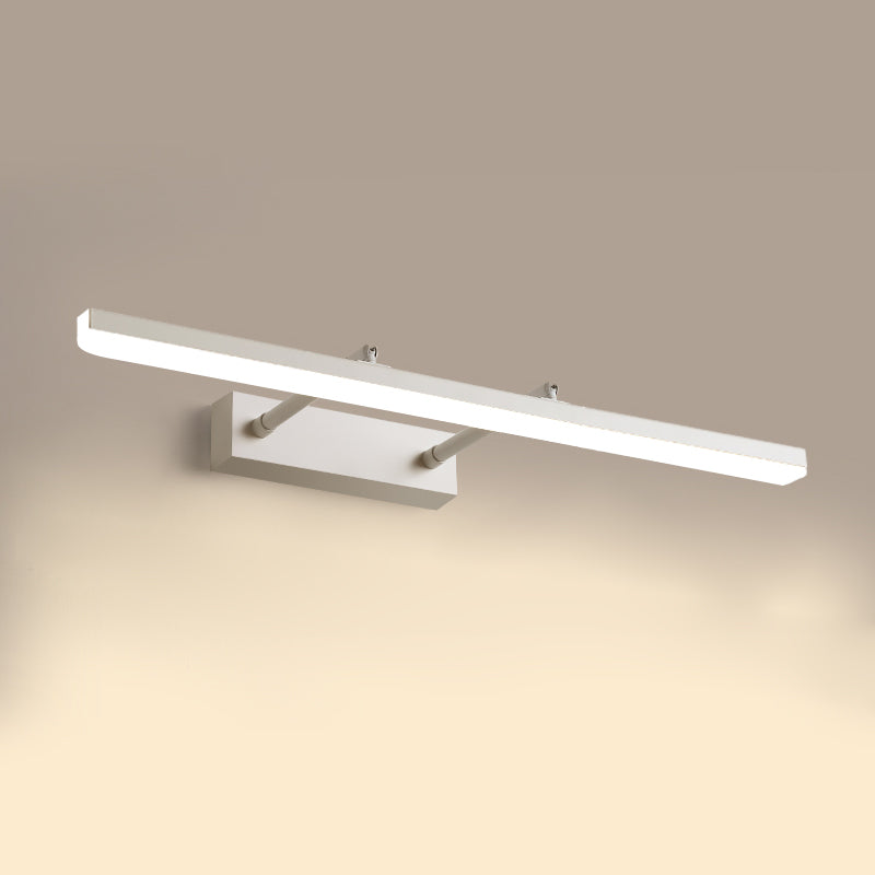 1-Light Minimalist Metal Vanity Light Straight Adjustable Mirror Light for Bathroom