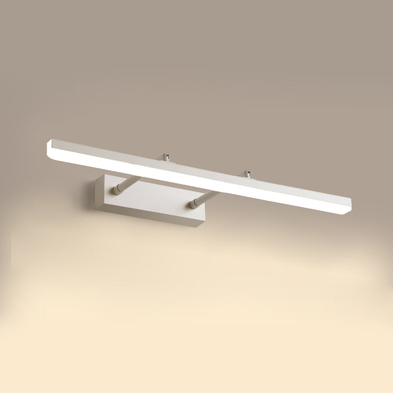 1-Light Minimalist Metal Vanity Light Straight Adjustable Mirror Light for Bathroom