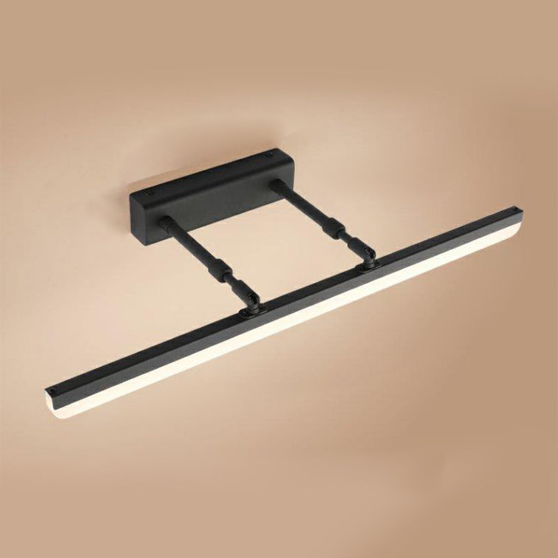 1-Light Minimalist Metal Vanity Light Straight Adjustable Mirror Light for Bathroom