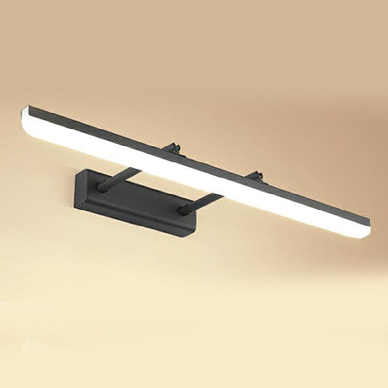 1-Light Minimalist Metal Vanity Light Straight Adjustable Mirror Light for Bathroom