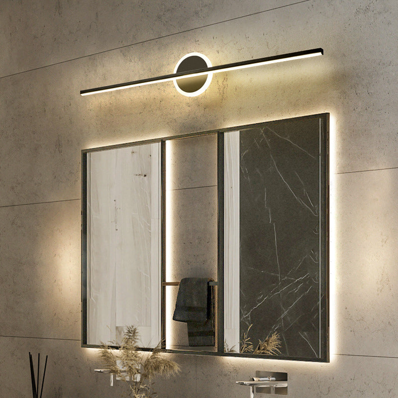 Modern Mirror Front Light LED Strip Shape Vanity Light with Acrylic Shade for Bathroom