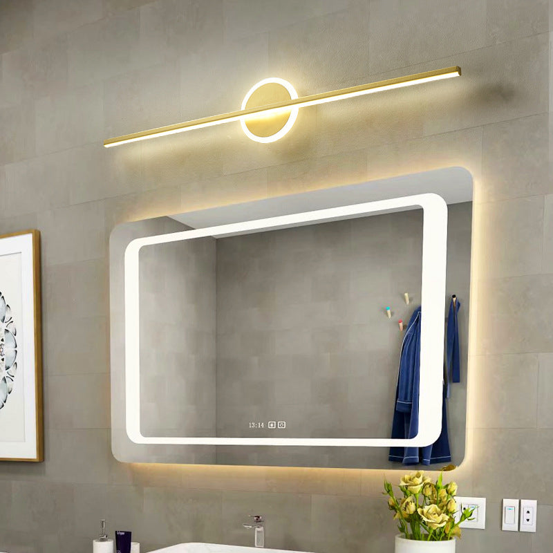 Modern Mirror Front Light LED Strip Shape Vanity Light with Acrylic Shade for Bathroom