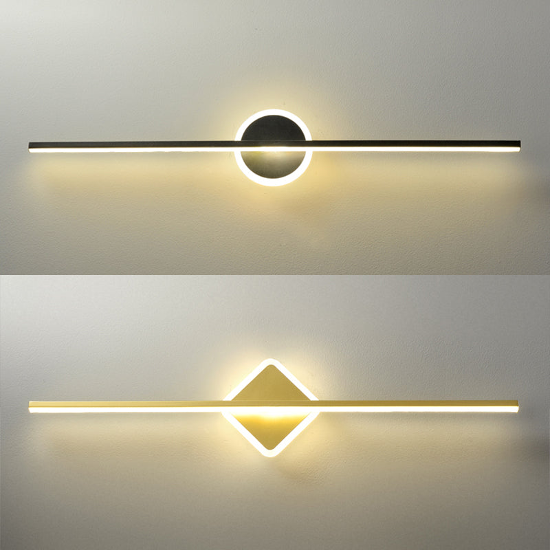 Modern Mirror Front Light LED Strip Shape Vanity Light with Acrylic Shade for Bathroom