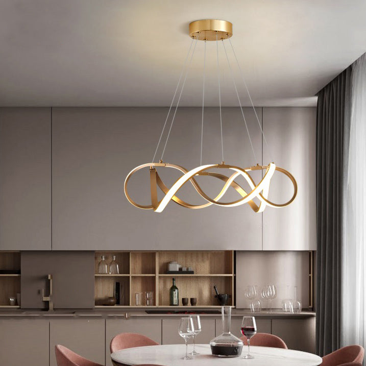 Wave Hanging Light Kit Modern Style Metal 1 Light Hanging Ceiling Lights