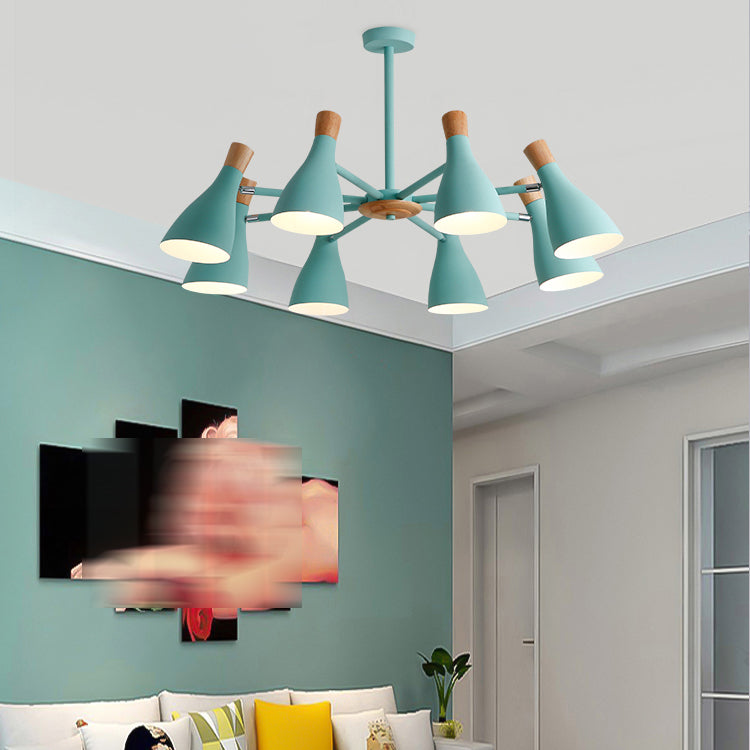 Multi Light Cone Branch Hanging Lights Modern Style Metal Hanging Lighting for Living Room