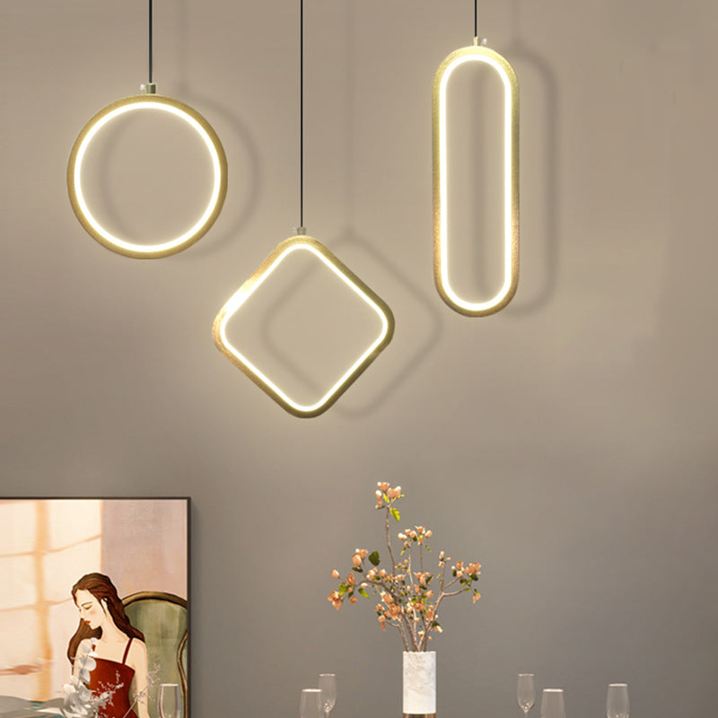 Geometry Shape Metal Hanging Light Modern Style 1-Light Hanging Light Fixture