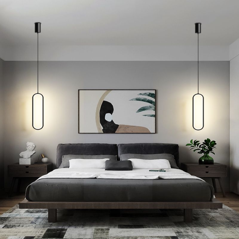 Linear Shape Metal Hanging Lights Modern Style Hanging Light Fixtures