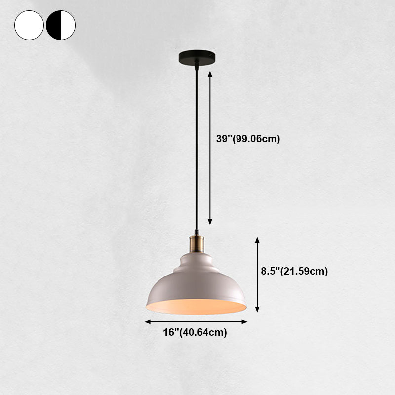 1 Luz de colgante geométrico colgante de estilo industrial de metal de metal