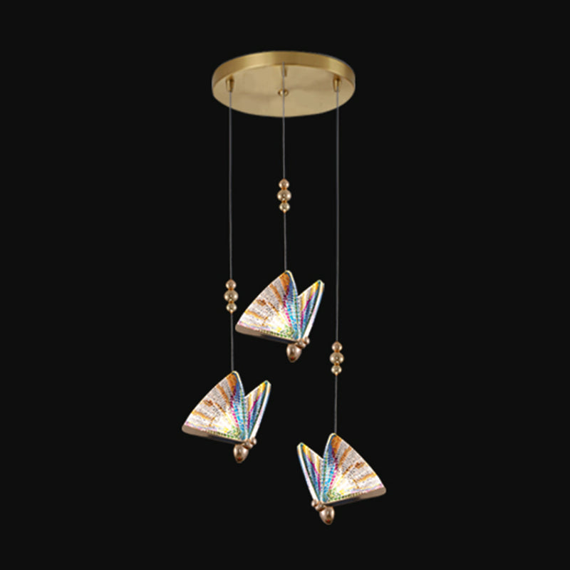 Modern Butterfly Shape Pendant Light Multi Light LED Hanging Pendant for Living Room