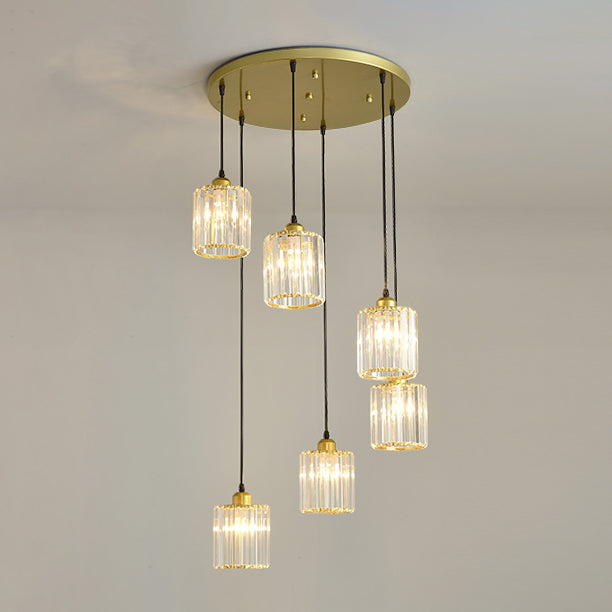 Contemporary Cube Pendant Light Glass Multi Light Hanging Pendant for Living Room