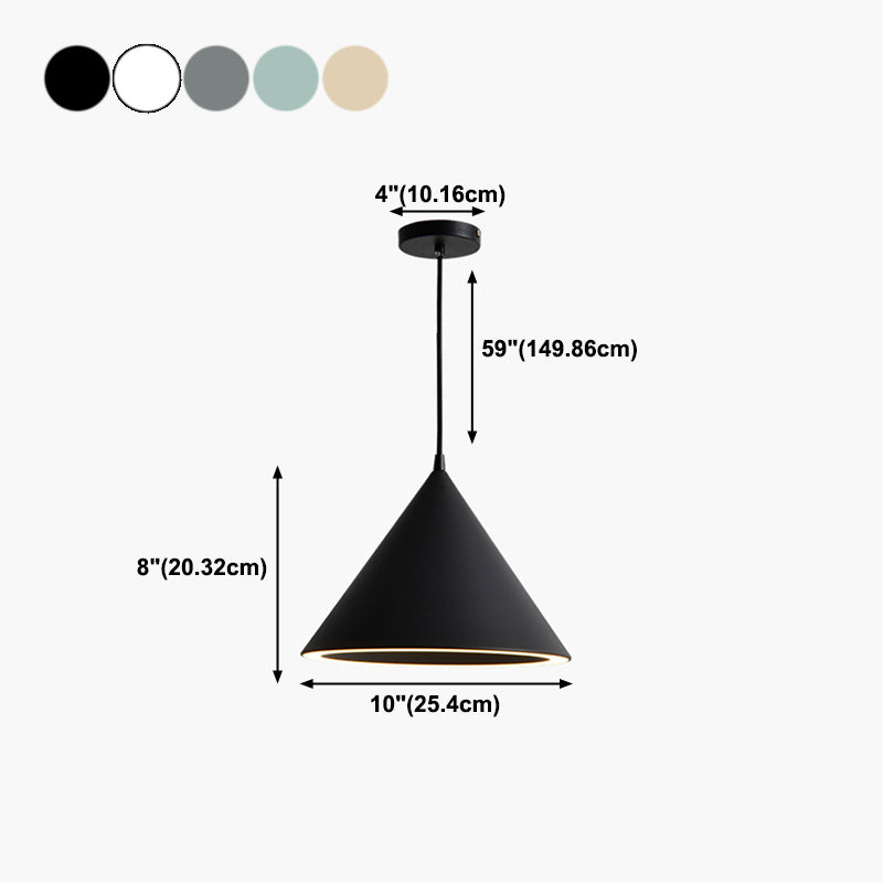 Cone Shape Hanging Light Modern Style Metal 1 Light Hanging Lighting for Bedroom