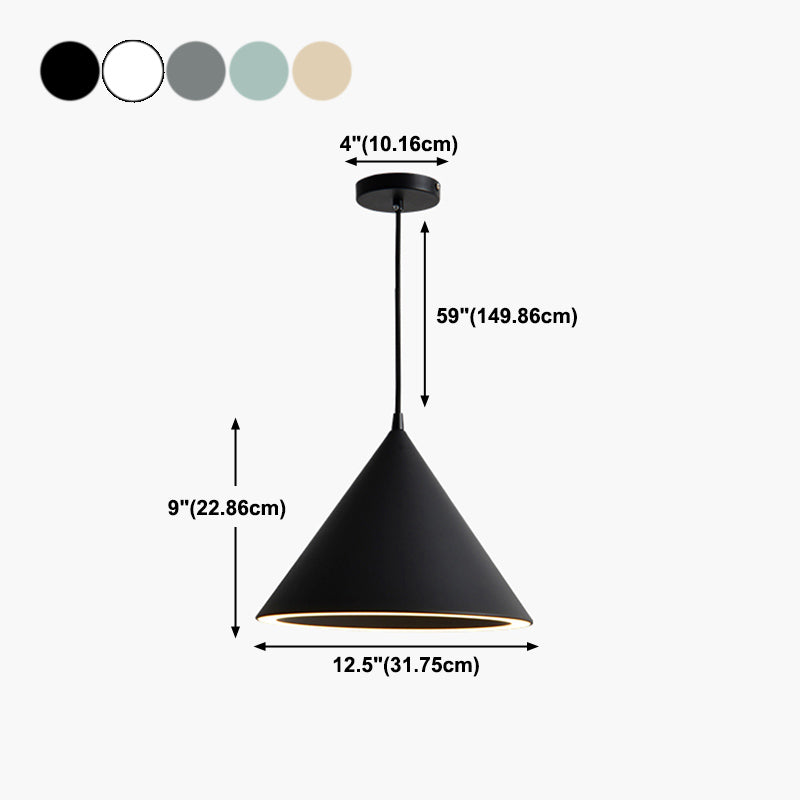 Cone Shape Hanging Light Modern Style Metal 1 Light Hanging Lighting for Bedroom