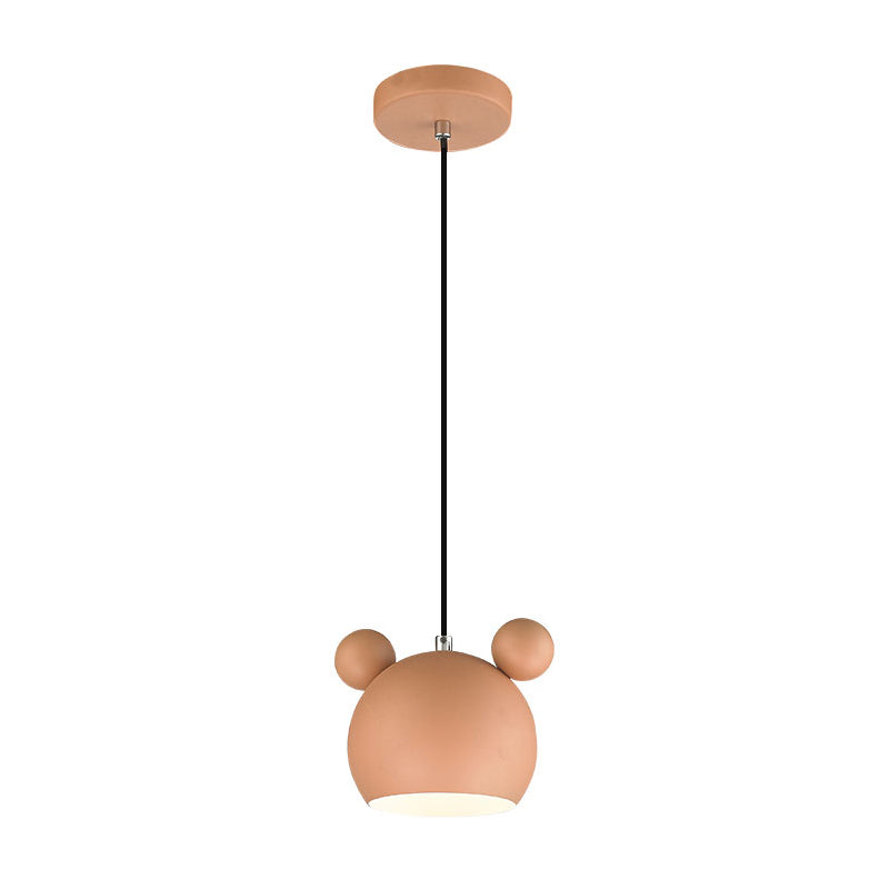 Metal Mickey Shade Hanging Lights Modern Macaron Style 1 Light Hanging Mount Fixture for Bedroom