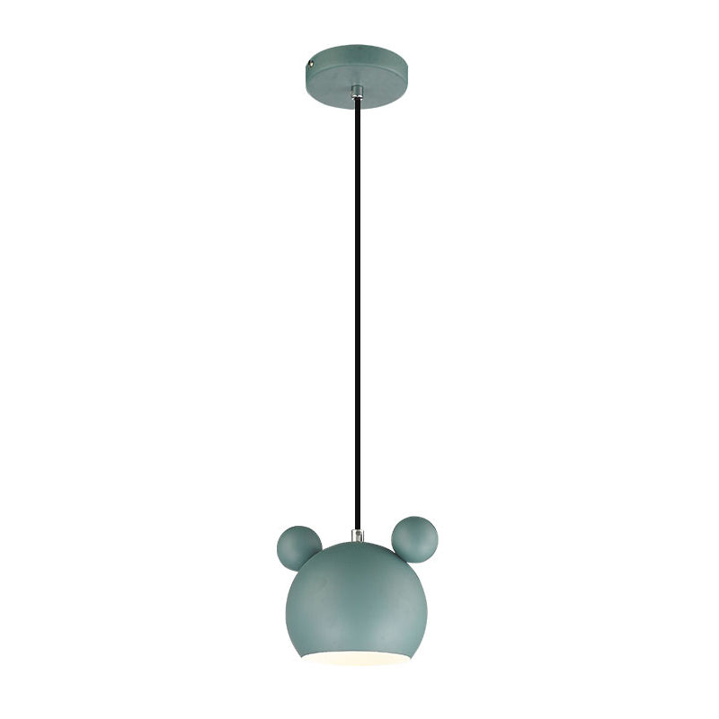 Metal Mickey Shade Hanging Lights Modern Macaron Style 1 Light Hanging Mount Fixture for Bedroom