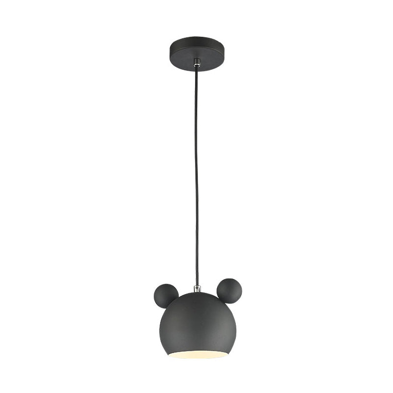 Metal Mickey Shade Hanging Lights Modern Macaron Style 1 Light Hanging Mount Fixture for Bedroom