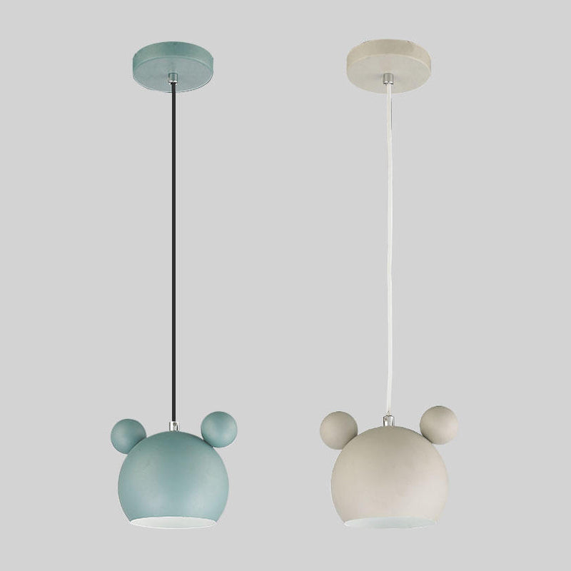 Metal Mickey Shade Hanging Lights Modern Macaron Style 1 Light Hanging Mount Fixture for Bedroom