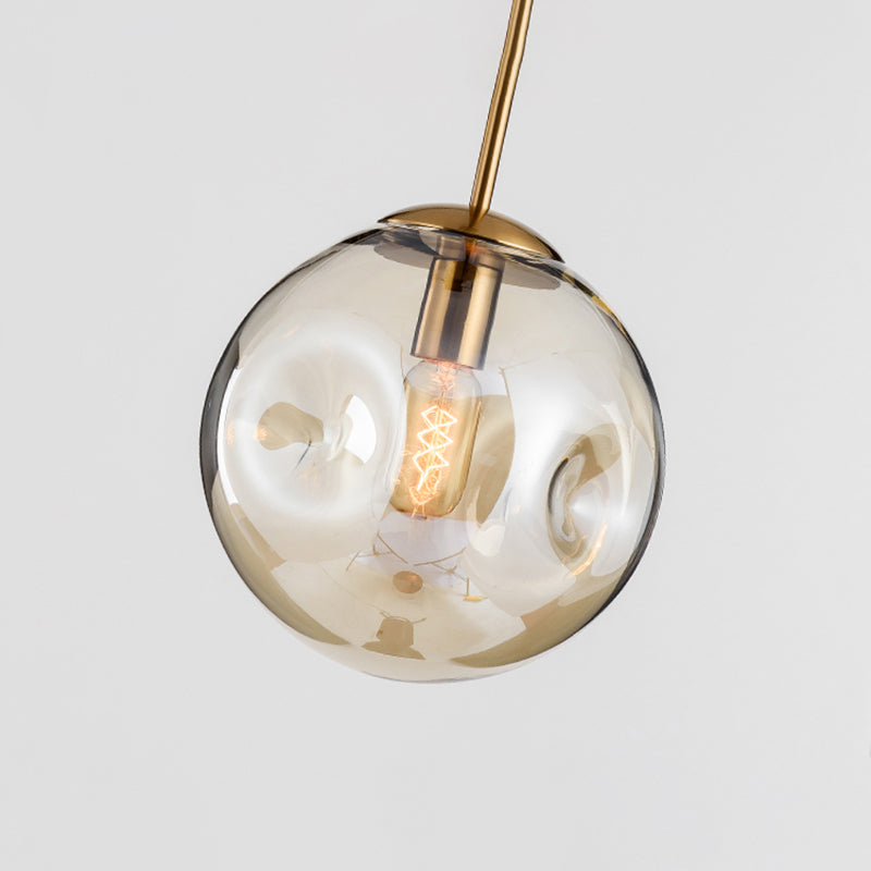 Contemporary Down Mini Pendant Glass Global Hanging Ceiling Light with 1 Light