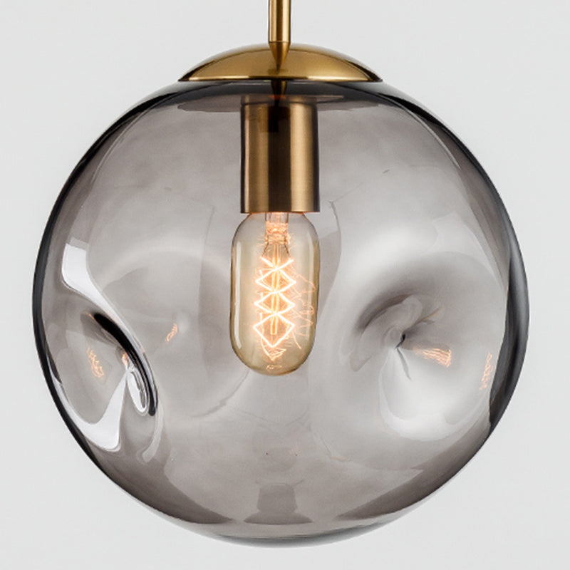 Contemporary Down Mini Pendant Glass Global Hanging Ceiling Light with 1 Light