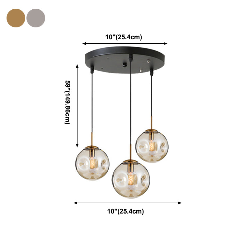 Contemporary Down Mini Pendant Glass Global Hanging Ceiling Light with 1 Light