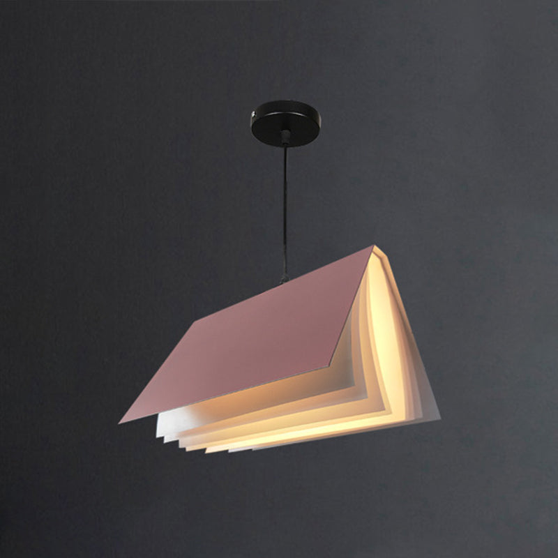 Metal Book Shade Hanging Lights Modern Macaron Style 1 Head Hanging Mount Fixture for Restaurant