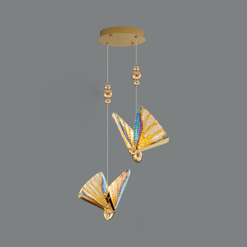 Metal Butterfly Shade Hanging Lights Modern Style Multi Head Hanging Mount Fixture for Restaurant