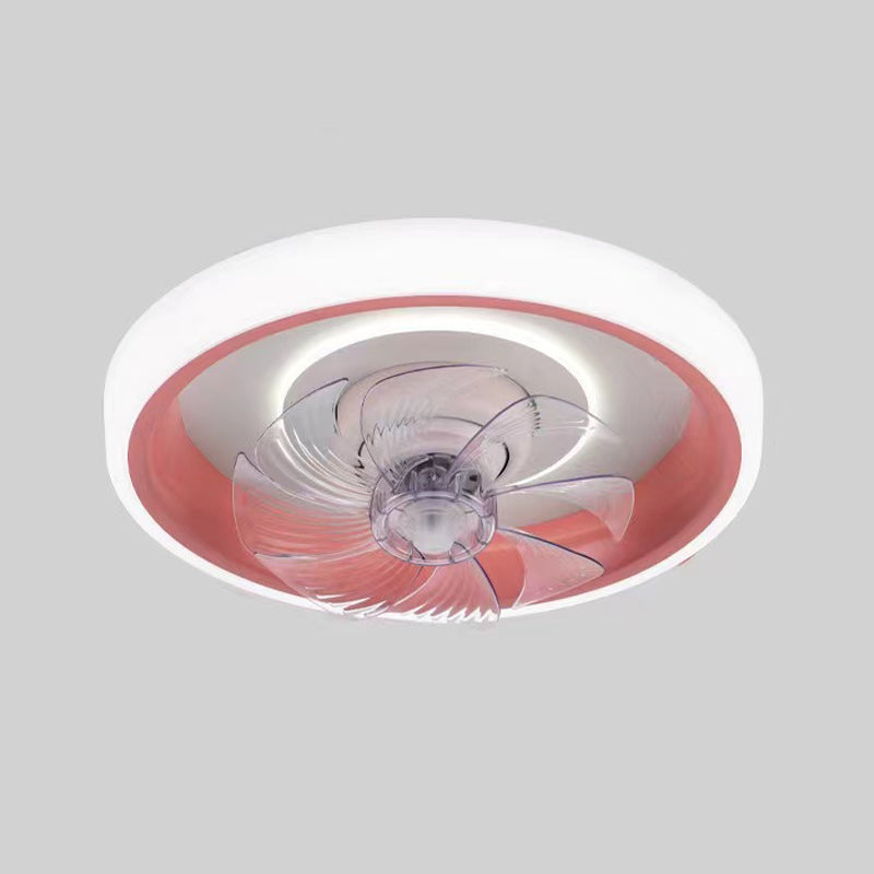 Nordic Style Ceiling Fan Lamp Circle Shape Colorful LED Ceiling Fan Light for Living Room