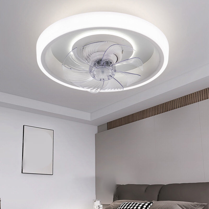 Nordic Style Ceiling Fan Lamp Circle Shape Colorful LED Ceiling Fan Light for Living Room