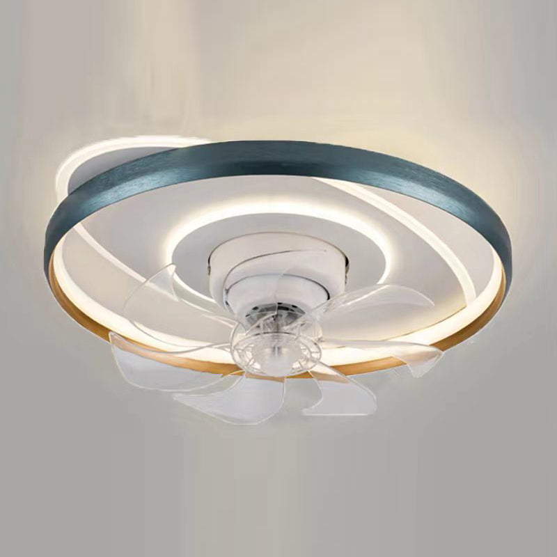 Nordic Style Ceiling Fan Lamp Circle Shape Colorful LED Ceiling Fan Light for Living Room