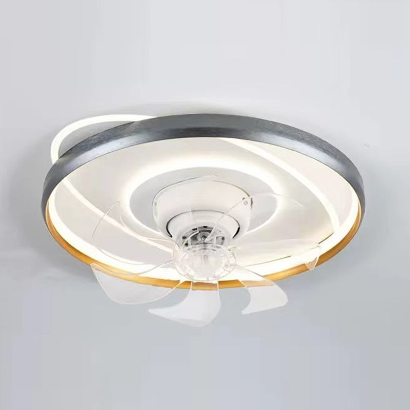 Nordic Style Ceiling Fan Lamp Circle Shape Colorful LED Ceiling Fan Light for Living Room