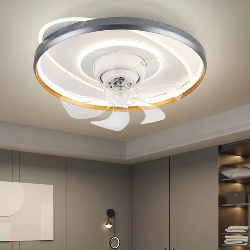 Nordic Style Ceiling Fan Lamp Circle Shape Colorful LED Ceiling Fan Light for Living Room