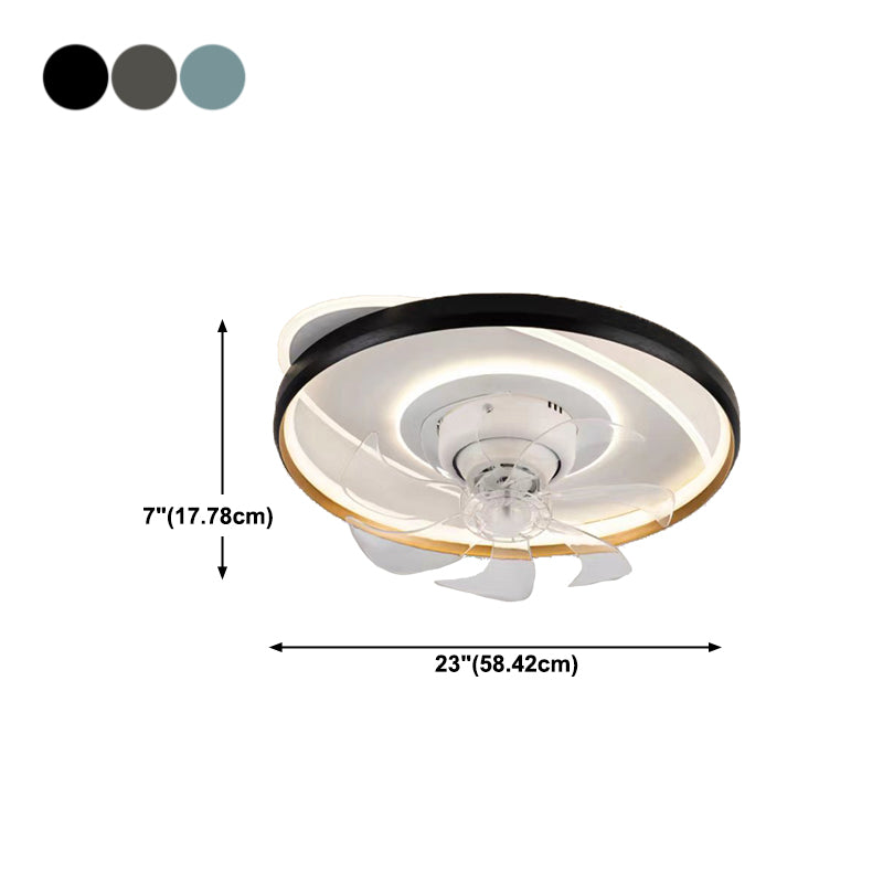 Nordic Style Ceiling Fan Lamp Circle Shape Colorful LED Ceiling Fan Light for Living Room