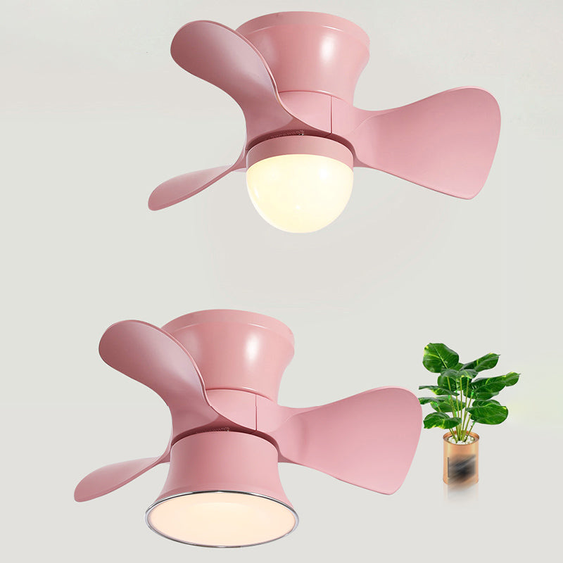 Children Ceiling Fan Light 1-Light LED Ceiling Mount Lamp with Acrylic Shade for Bedroom