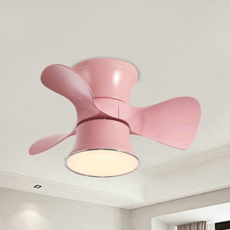 Children Ceiling Fan Light 1-Light LED Ceiling Mount Lamp with Acrylic Shade for Bedroom