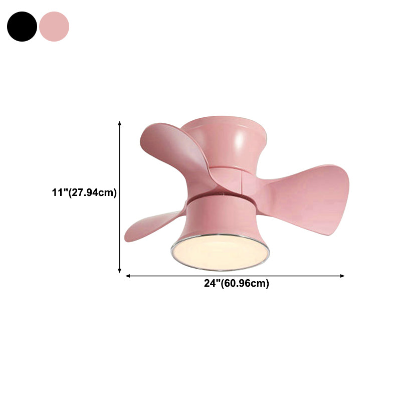 Children Ceiling Fan Light 1-Light LED Ceiling Mount Lamp with Acrylic Shade for Bedroom