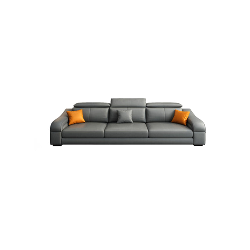 Modern Cushion Back Sectional Sofa 33.46"High Sloped Arms Sectionals with Storage, Grey