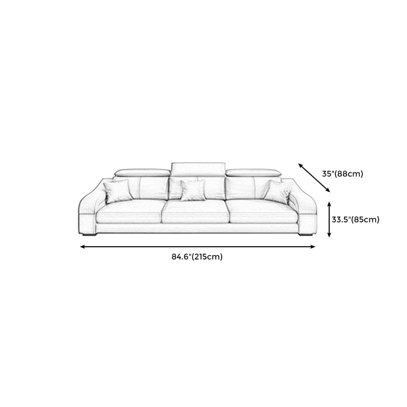 Modern Cushion Back Sectional Sofa 33.46"High Sloped Arms Sectionals with Storage, Grey