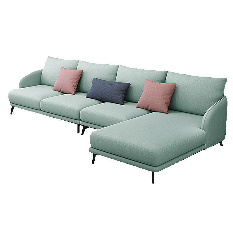 126"L √ó 67"W Faux Leather Sofa and Chaise Cushion Back Sectional with Sloped Arms