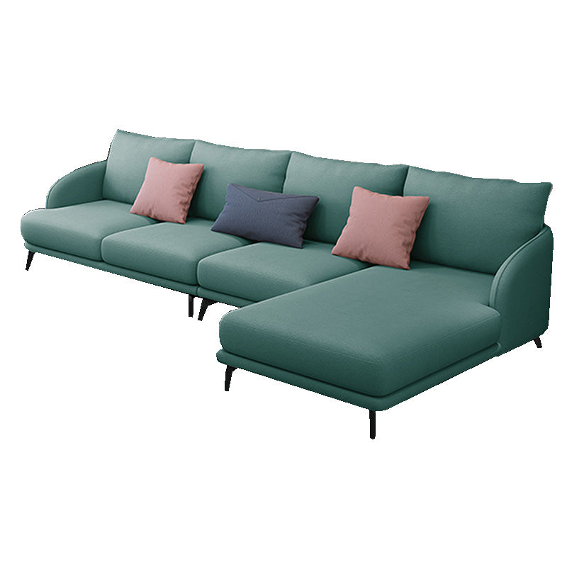 126"L √ó 67"W Faux Leather Sofa and Chaise Cushion Back Sectional with Sloped Arms