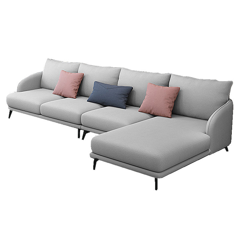 126"L √ó 67"W Faux Leather Sofa and Chaise Cushion Back Sectional with Sloped Arms