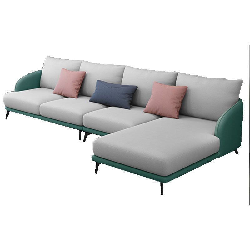 126"L √ó 67"W Faux Leather Sofa and Chaise Cushion Back Sectional with Sloped Arms