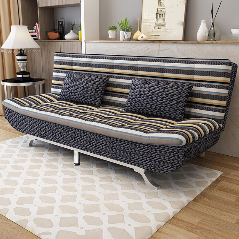 Contemporary Armless Sofa Foldable Couch with Tufted Back for Living Room