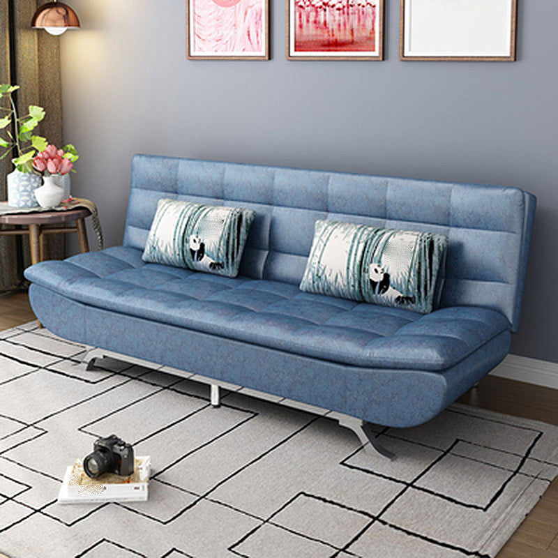 Contemporary Armless Sofa Foldable Couch with Tufted Back for Living Room