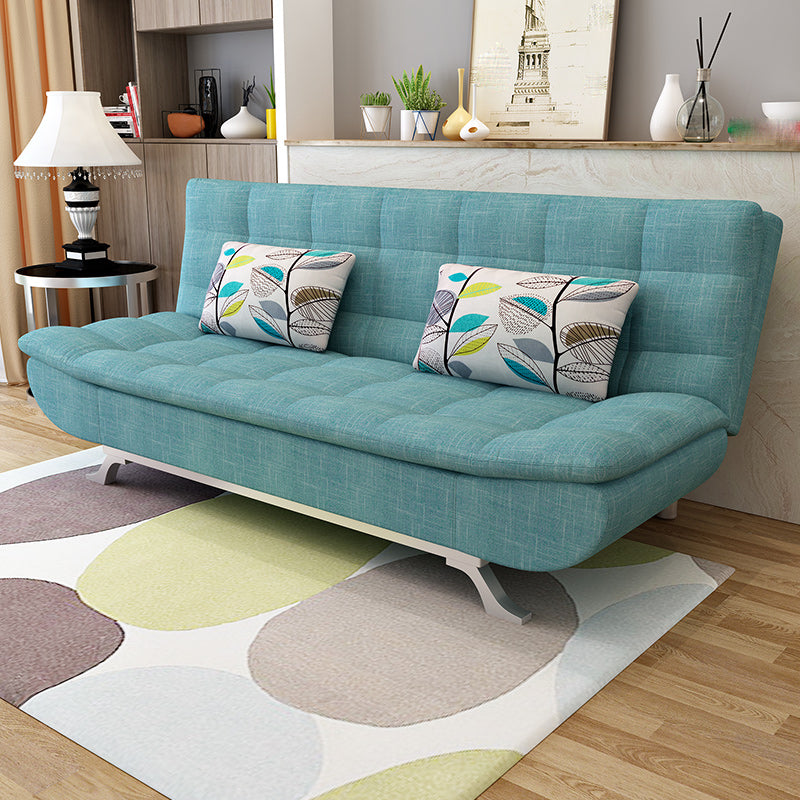 Contemporary Armless Sofa Foldable Couch with Tufted Back for Living Room