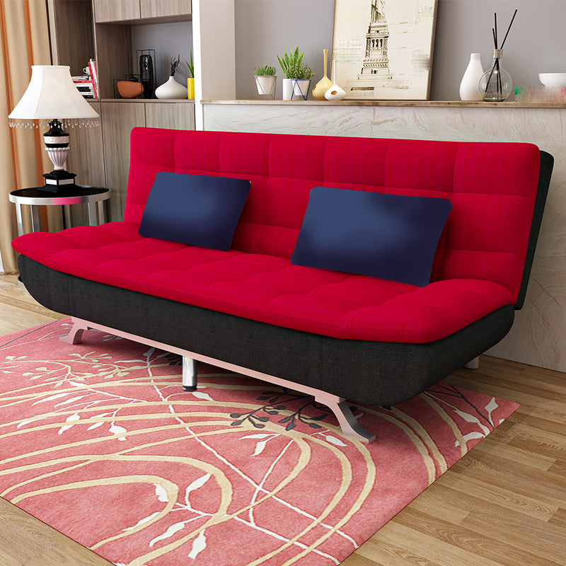 Contemporary Armless Sofa Foldable Couch with Tufted Back for Living Room