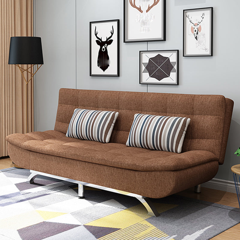 Contemporary Armless Sofa Foldable Couch with Tufted Back for Living Room