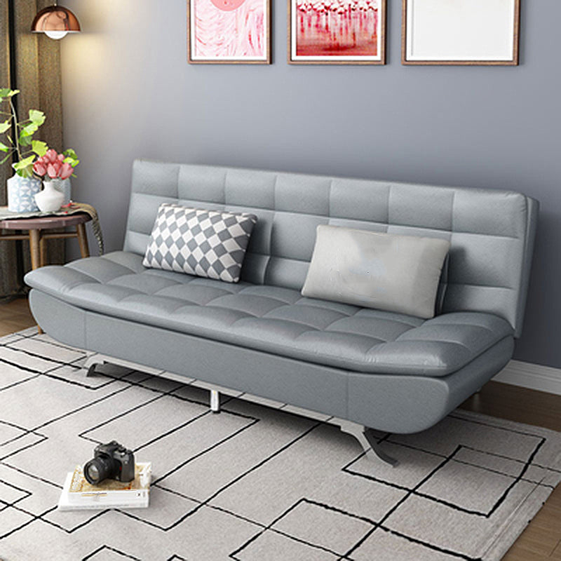 Contemporary Armless Sofa Foldable Couch with Tufted Back for Living Room